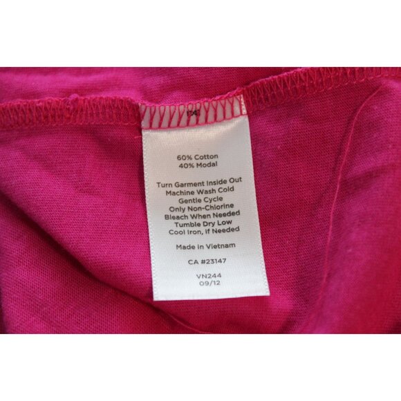 NWT Talbots Blouse Size Medium Fuschia Short Sleeve Preppy Casual Cotton Stretch - Picture 11 of 11